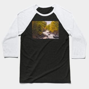 River Through Autumn Forest Baseball T-Shirt